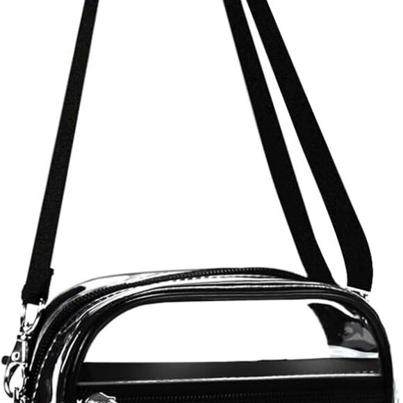 Clear Crossbody Purse Bag, Clear Bag Stadium Approved with Front Pocket for Conc - Picture 1 of 6